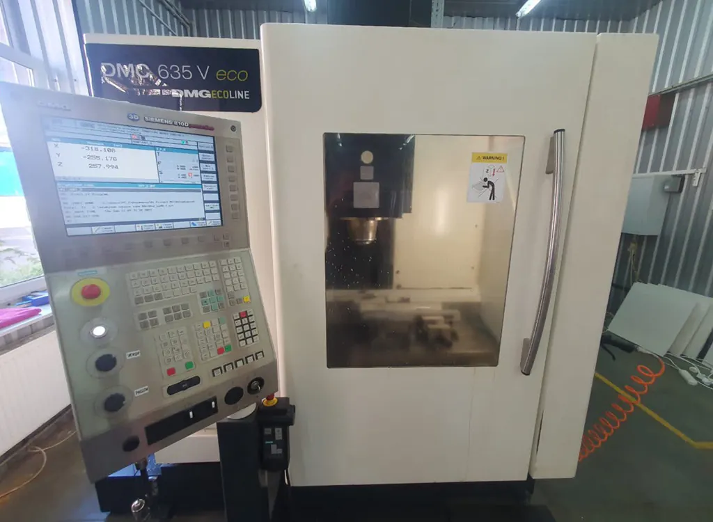 CNC vertical milling machine with control panel